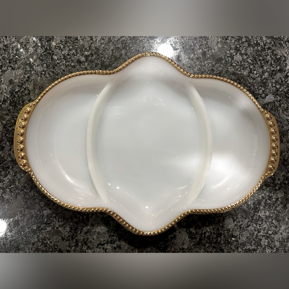 1950’s Vintage Fire King Milk Glass Serving Tray